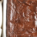 brownies in pan, uncut