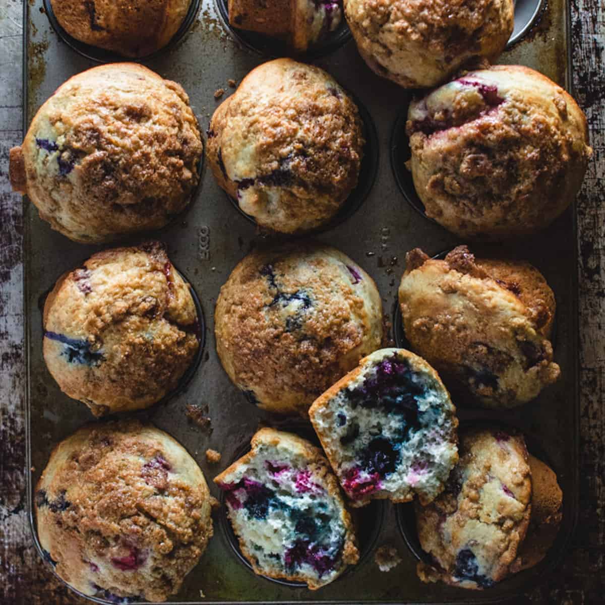 Mixed Berry Muffins With Streusel Topping • My Pocket Kitchen