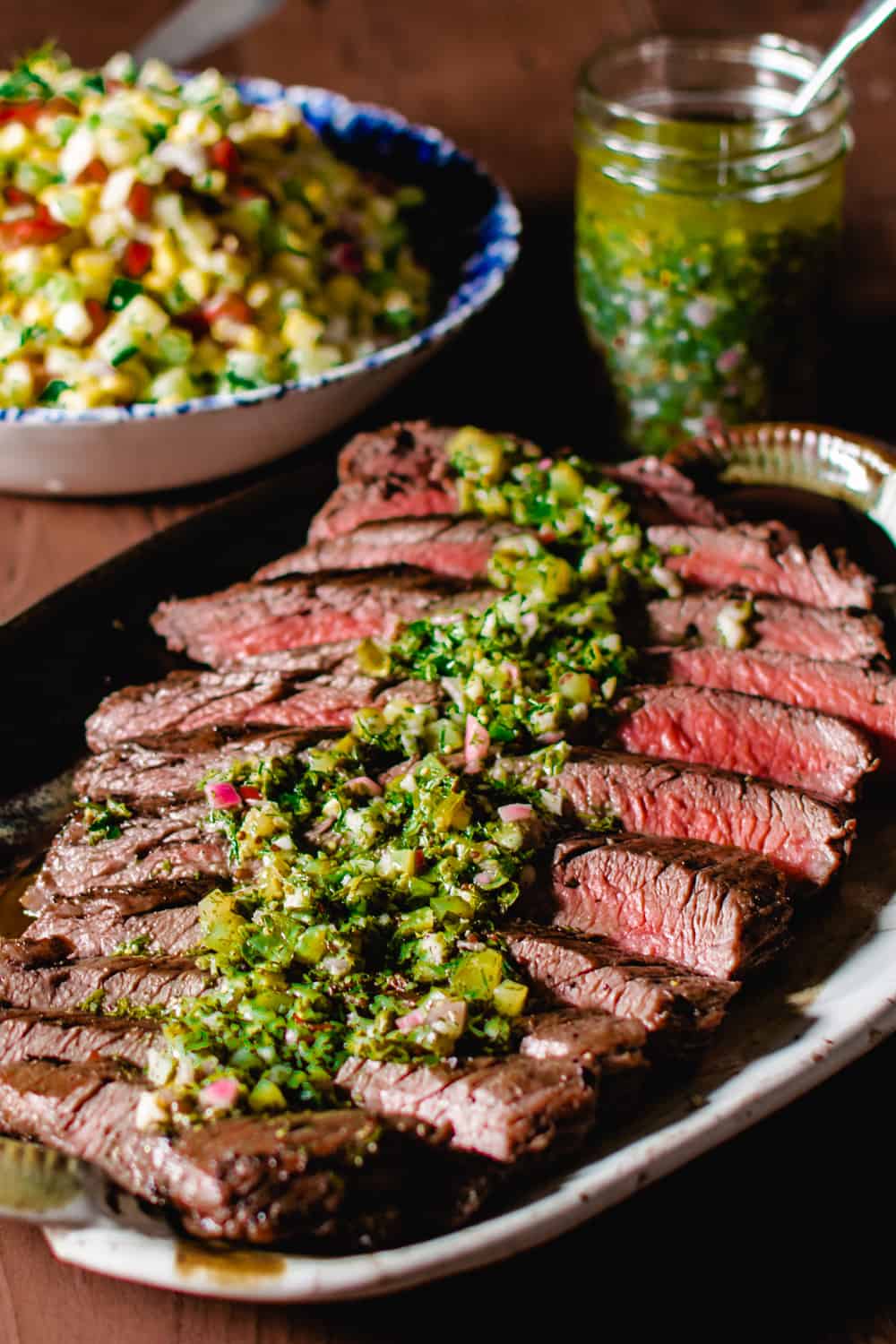 Grilled Flank Steak with Salsa Verde • My Pocket Kitchen