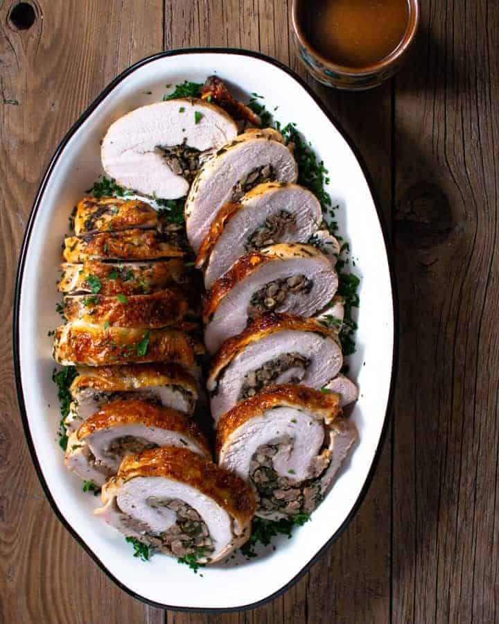 Stuffed Turkey Breast with Sausage, Mushrooms and Swiss Chard • My ...