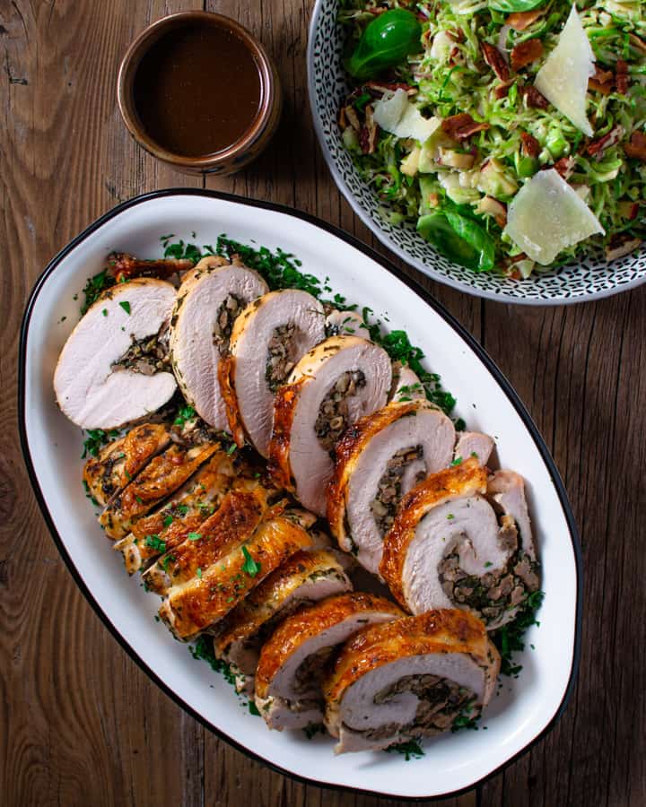 Stuffed Turkey Breast with Sausage, Mushrooms and Swiss Chard • My ...