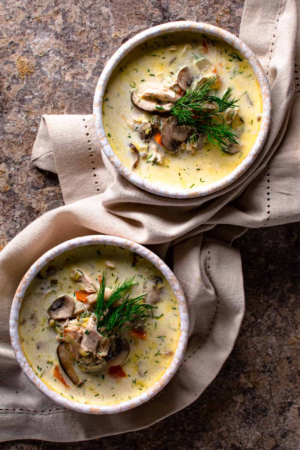 Creamy Chicken and Mushroom Soup With Dill • My Pocket Kitchen