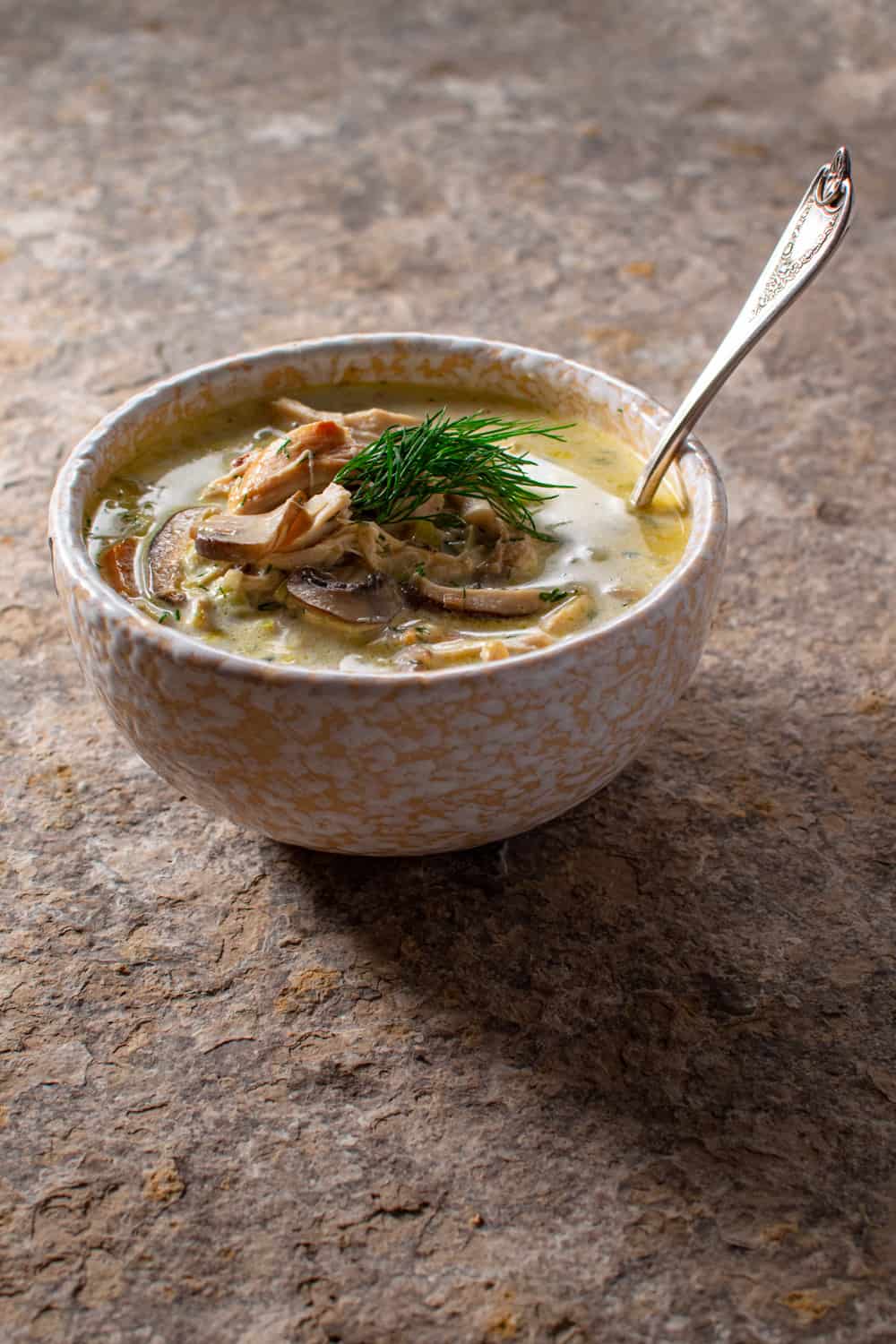Creamy Chicken and Mushroom Soup With Dill • My Pocket Kitchen