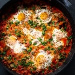 shakshuka in black pan