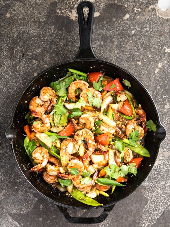 Easy Shrimp Stir fry with pad Thai Sauce • My Pocket Kitchen