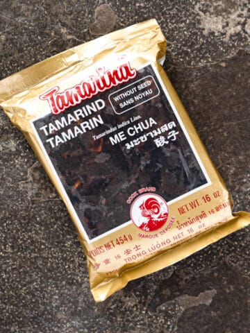 a block of tamarind pulp in it's package.