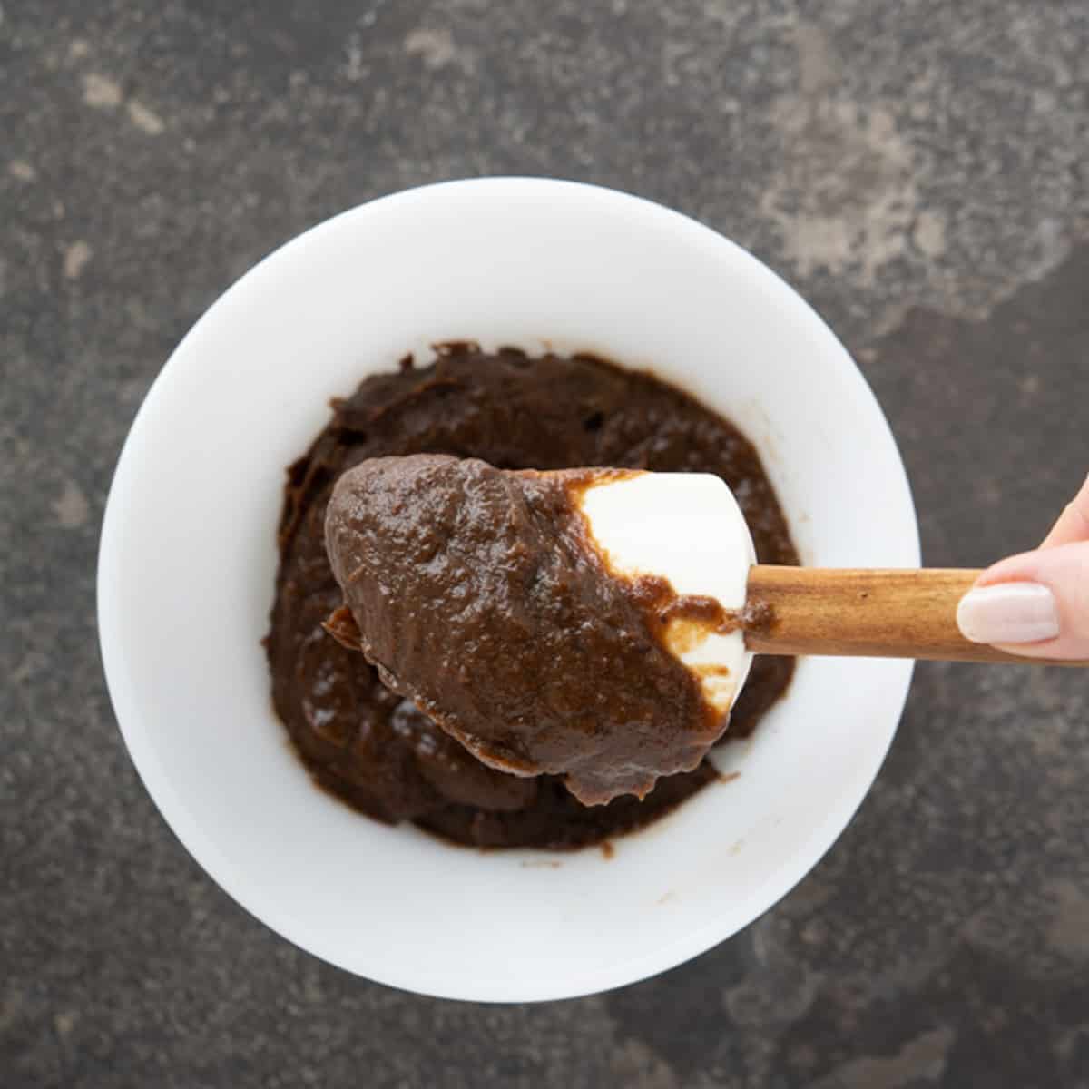 thick tamarind paste after being pushed through a colander. 