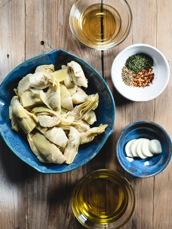 ingredients for recipe in individual bowls