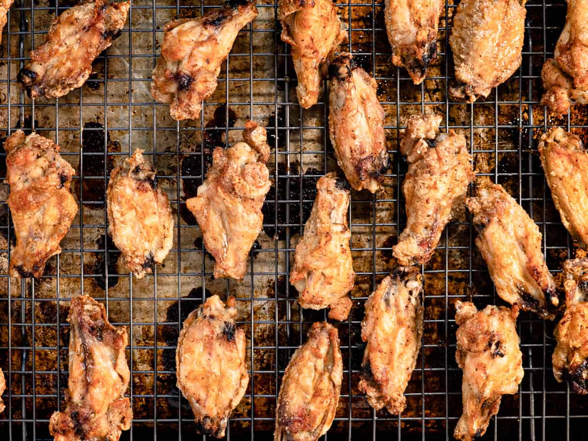 crispy wings just out of the oven