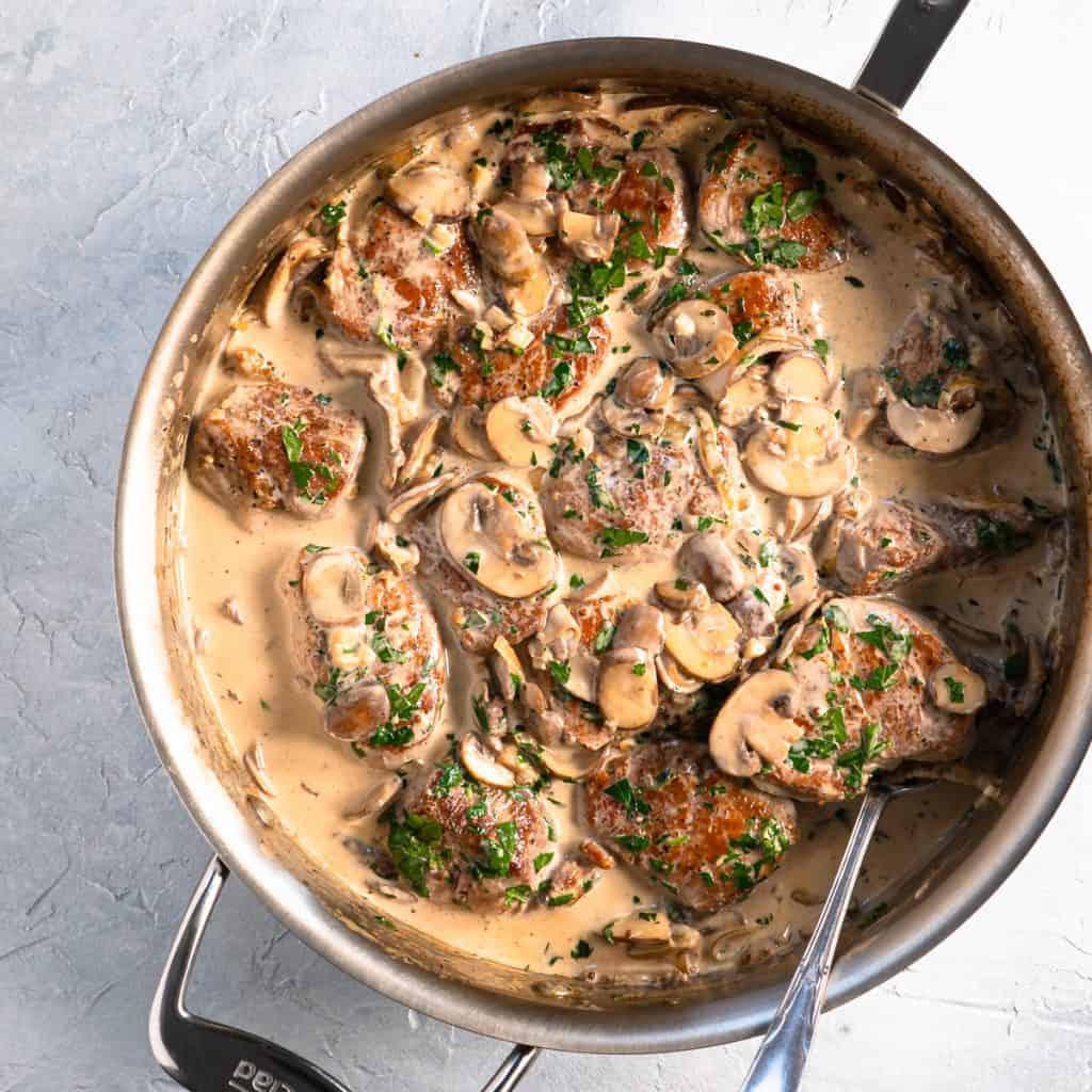 Pork Medallions In Creamy Mushroom Sauce • My Pocket Kitchen