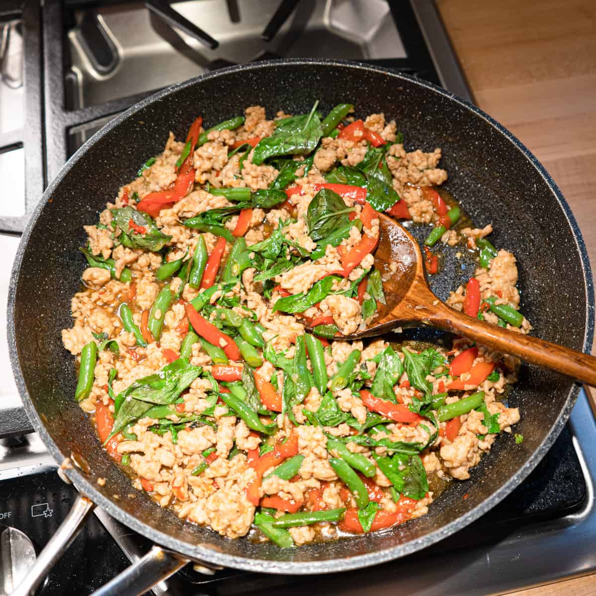 fresh basil is added at the end