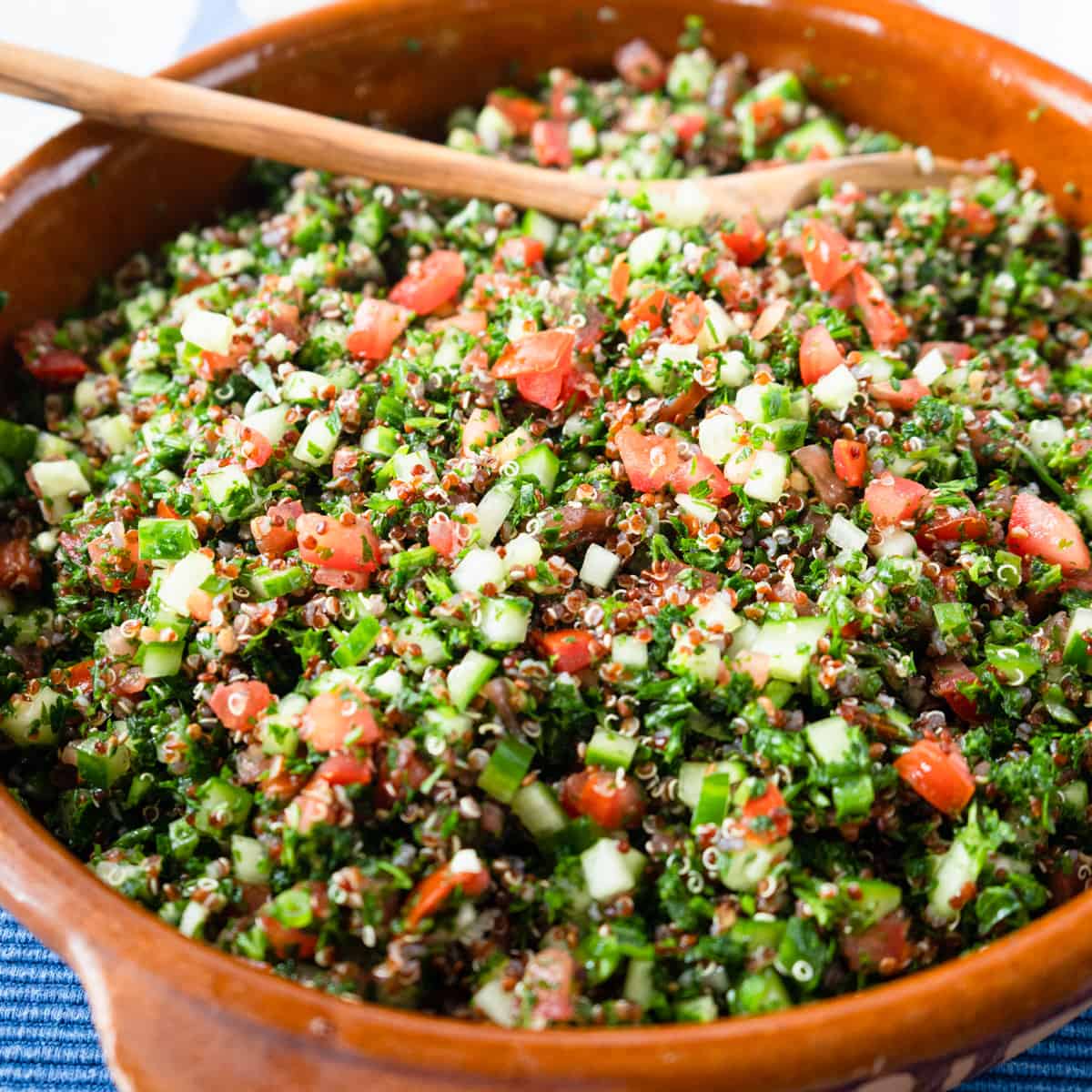 close up photo of finished salad..