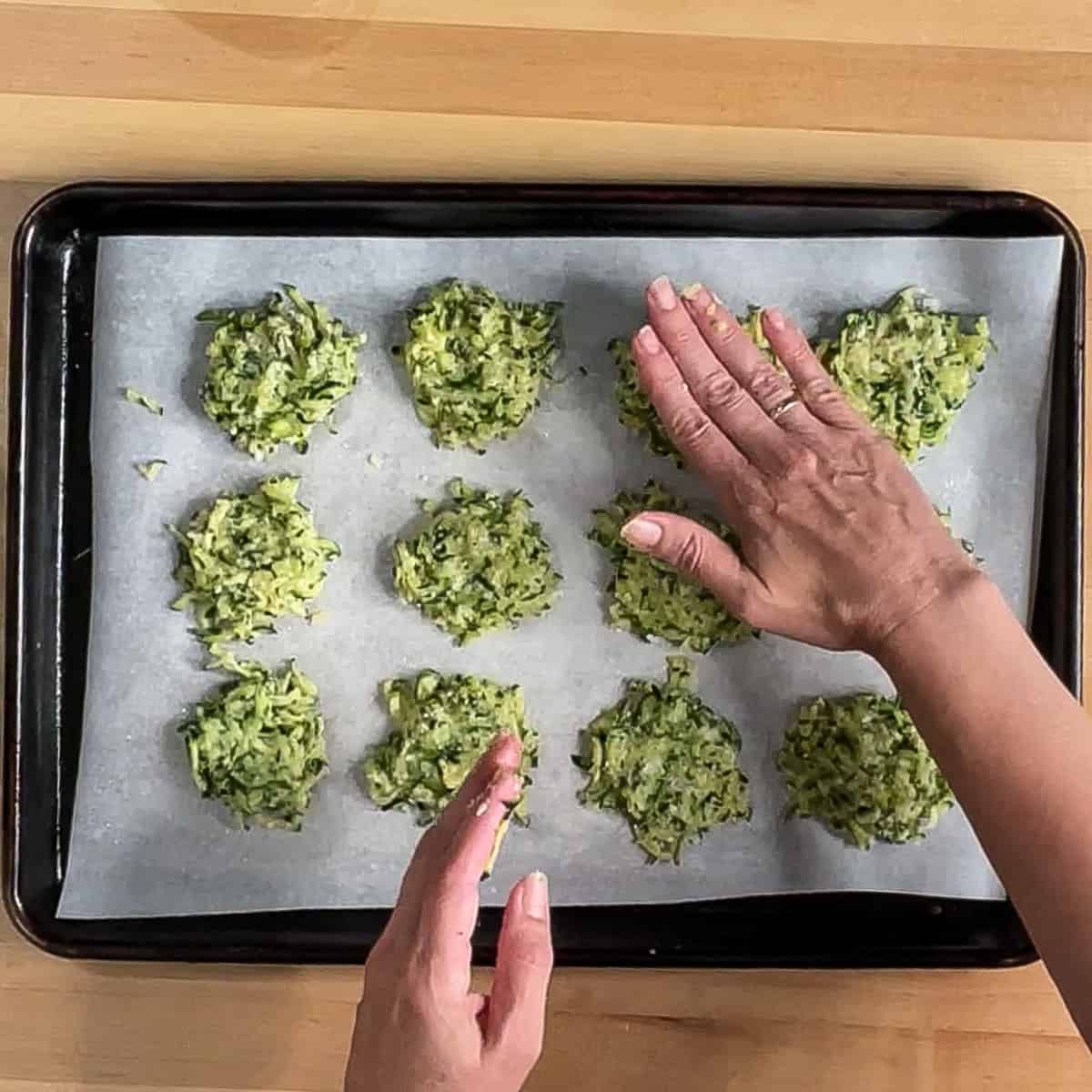 Flattening the fritter balls