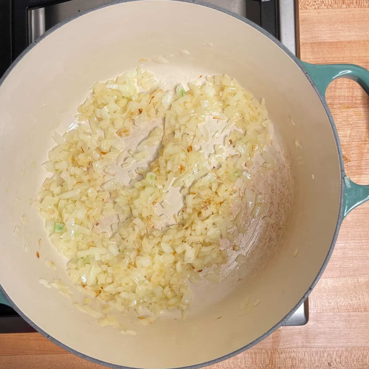 sauteed onions in a large soup pot.