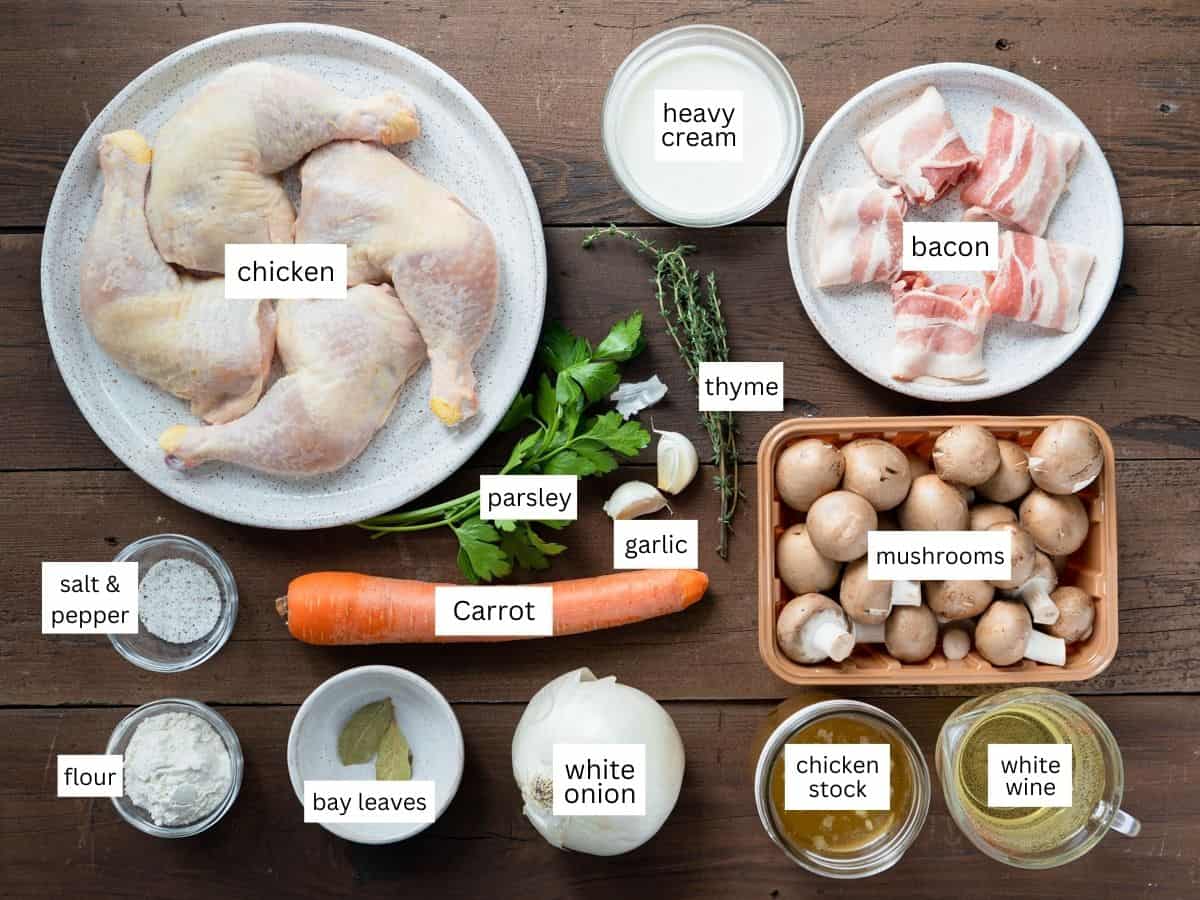 All ingredients to make this recipe with labels. 