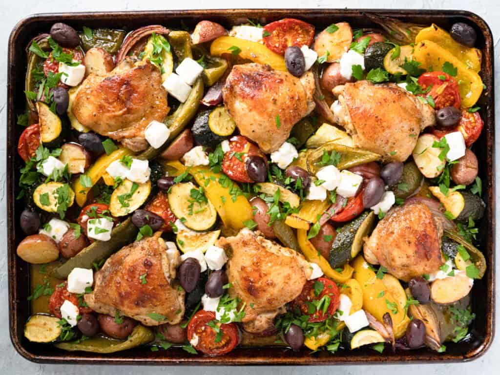 Greek Chicken Tray Bake • My Pocket Kitchen