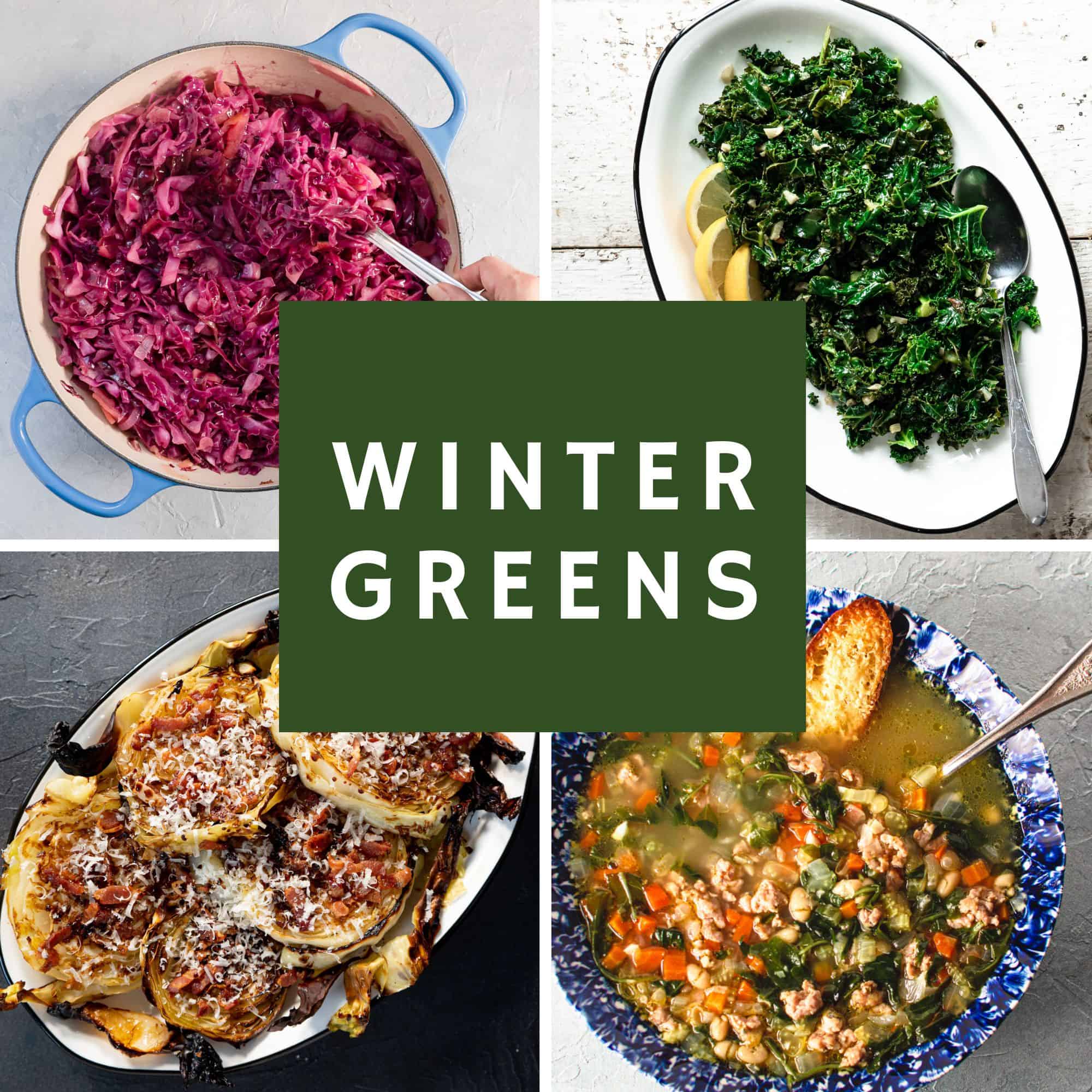 4 examples of winter green recipes.